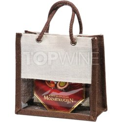 Jutová taška malá, bielo-hnedá 1.jpg