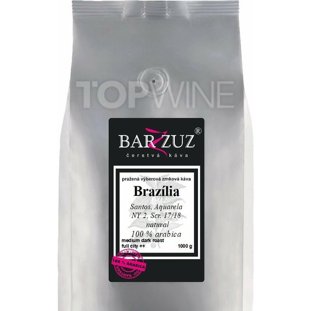 Barzzuz - Brazília, pražená káva - Santos, Aquarela, NY 2, natural, 1000 g.jpg