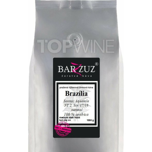 Barzzuz - Brazília, pražená káva - Santos, Aquarela, NY 2, natural, 1000 g.jpg