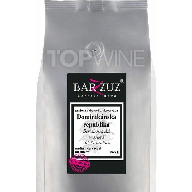 Barzzuz - Dominikánska republika, pražená káva - Barahona AA, praná, 1000 g.jpg