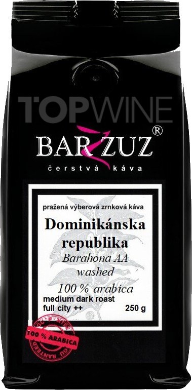 Dominikánska republika pražená káva - Barahona AA, praná, 100% arabica, 250 g | BARZZUZ