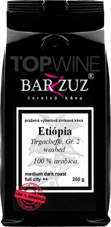 Etiópia Yirgacheffe, Grade 2, natural, 100% arabica, 250 g | BARZZUZ