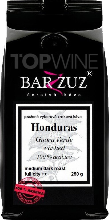 Honduras, pražená káva - Guara Verde, praná, 100% arabica, 250 g | BARZZUZ