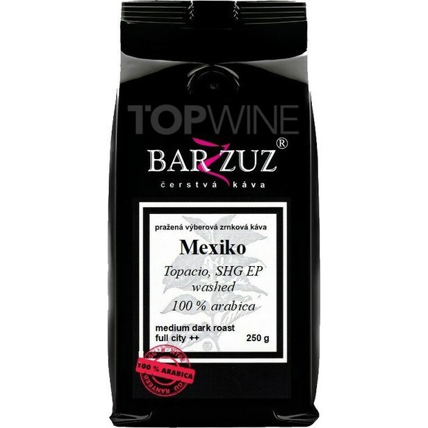 Barzzuz - Mexiko, pražená káva - Topacio, SHG EP, praná, 250 g.jpg