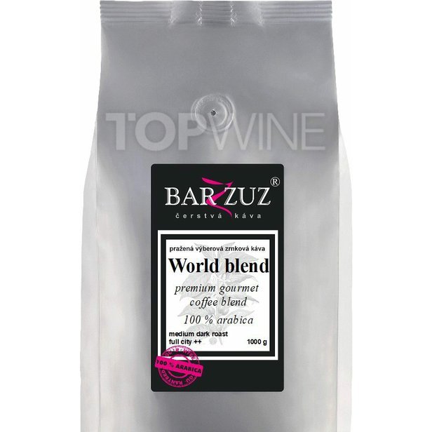 Barzzuz - World blend, pražená káva, 100  arabika, 1000 g.jpg