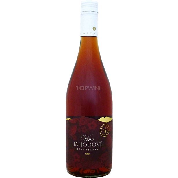 Miluron Jahodové víno, značkové ovocné víno, sladké, 0,75 l.jpg