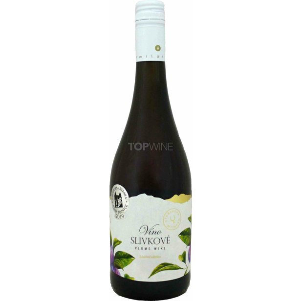 Miluron Slivkové víno, značkové ovocné víno, sladké, 0,75 l.jpg
