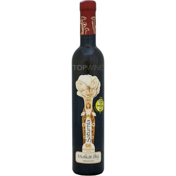 Ostrožovič Muškát žltý Saturnia 2018, slamové víno, sladké, 0,5 l.jpg
