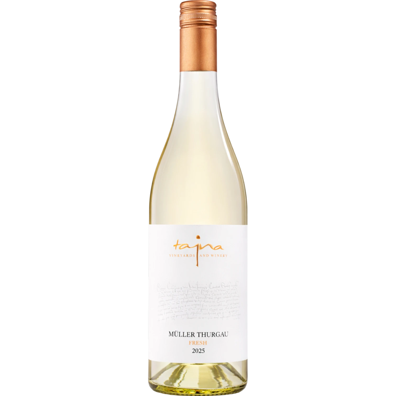 Müller Thurgau FRESH 2025, suché, 0,75 l Tajna